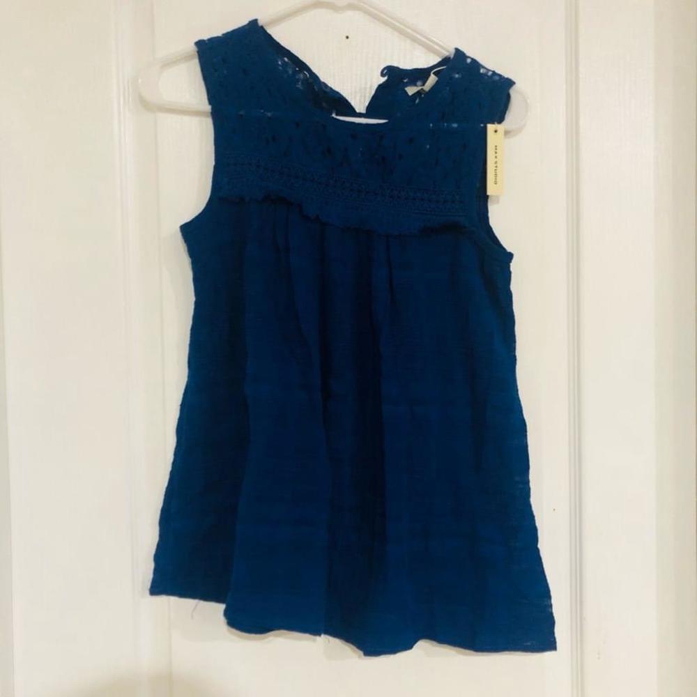 NWT Women's Max Studio Knit Lace Sleeveless Casual Tank Top Shirt - Size XS